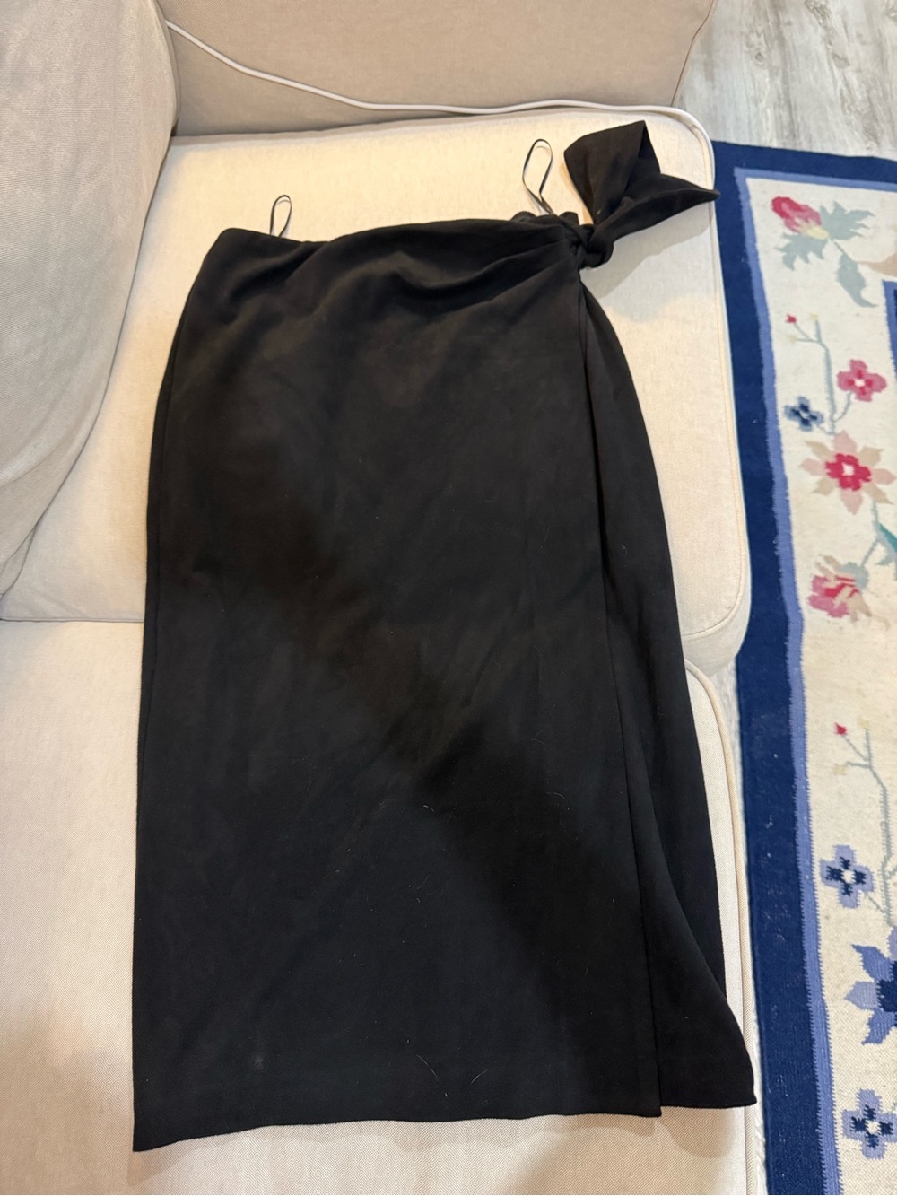J. McLaughlin Black Midi Skirt with Side Tie